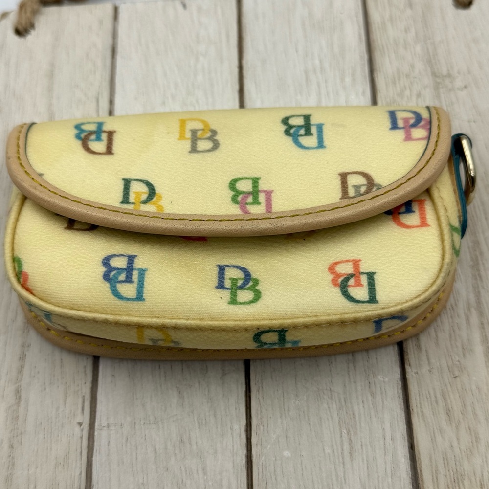 Dooney & Bourke Yellow Multicolor Logo Wristlet